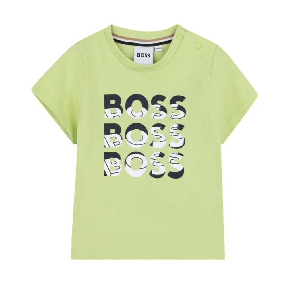 Boss Childrens/Kids Lettering Crew Neck Regular T-Shirt / Apple Green